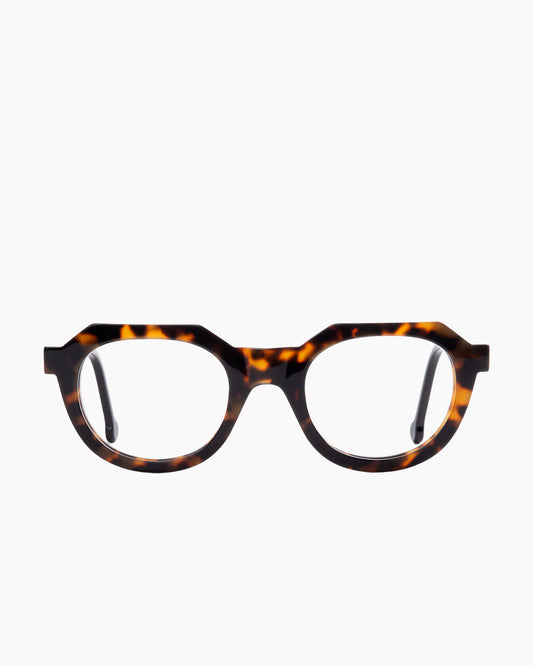 tortoise plastic oval eyeglasses by Marie-Sophie Dion model Boutcheri, front view, lunettes de vue ovale couleur écaille de tortue