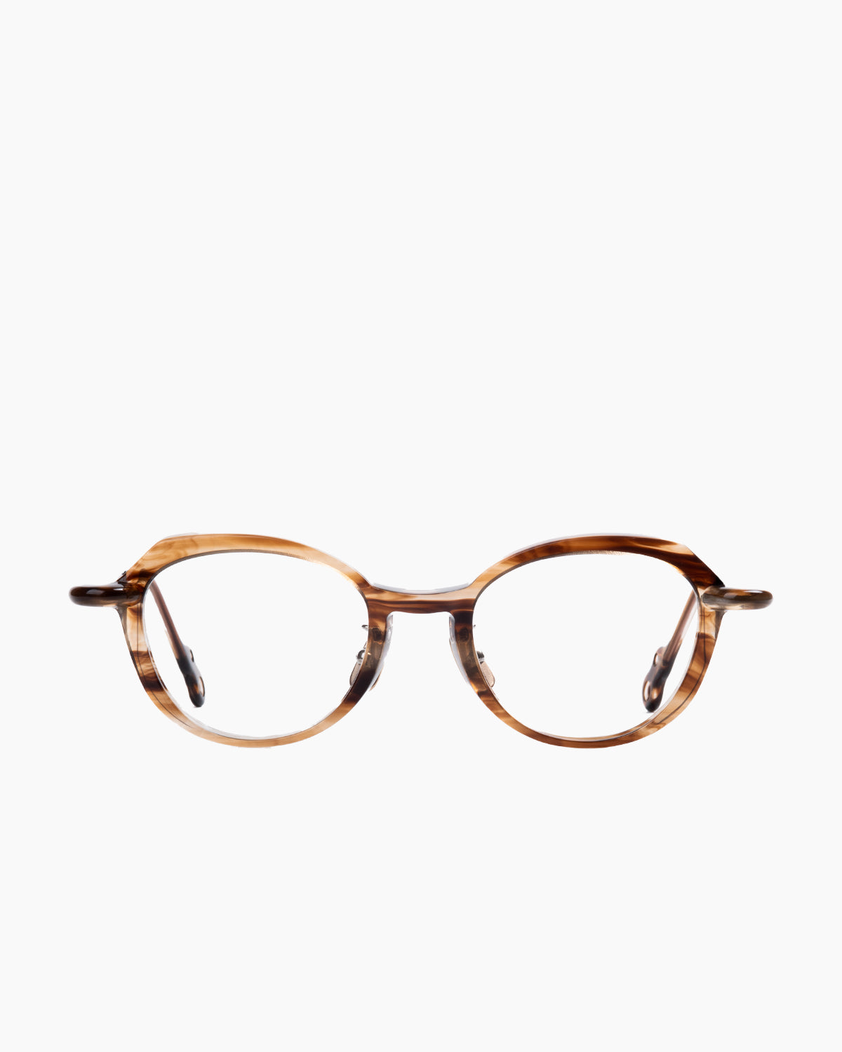 brown plastic oval eyeglasses by Factory 900 model ann, front view, lunettes de vue brun ovale