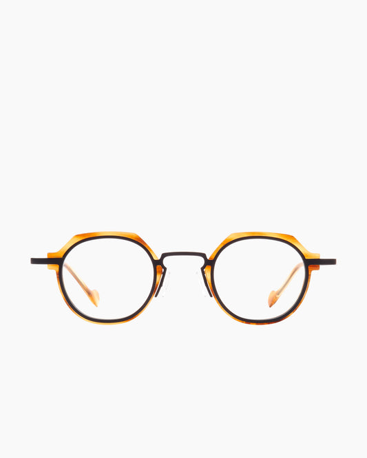 tortoise metal oval eyeglasses by Anne et Valentin model M13, front view, lunettes de vue ovale couleur écaille de tortue