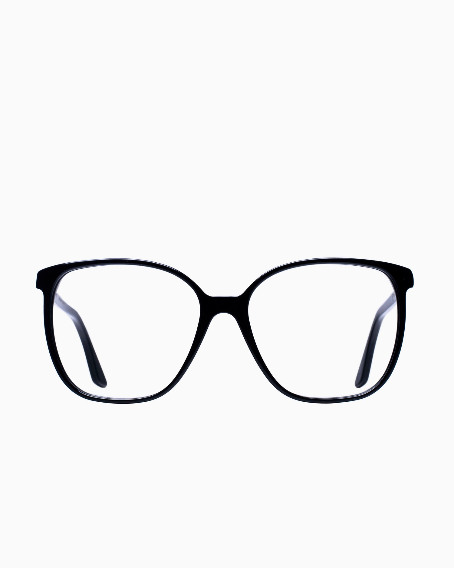 black plastic rectangle eyeglasses by Emmanuelle Khanh model 11611, front view, lunettes de vue Noir rectangle