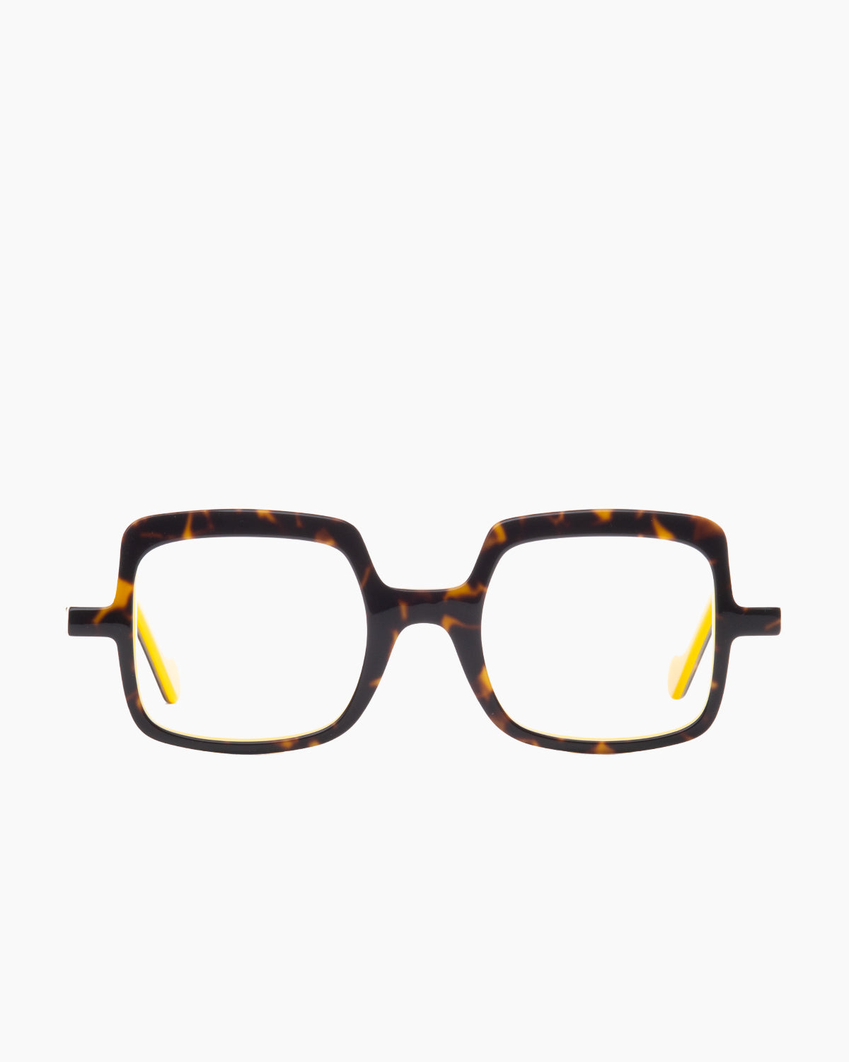 tortoise plastic rectangle eyeglasses by Anne et Valentin model athena, front view, lunettes de vue rectangle couleur écaille de tortue
