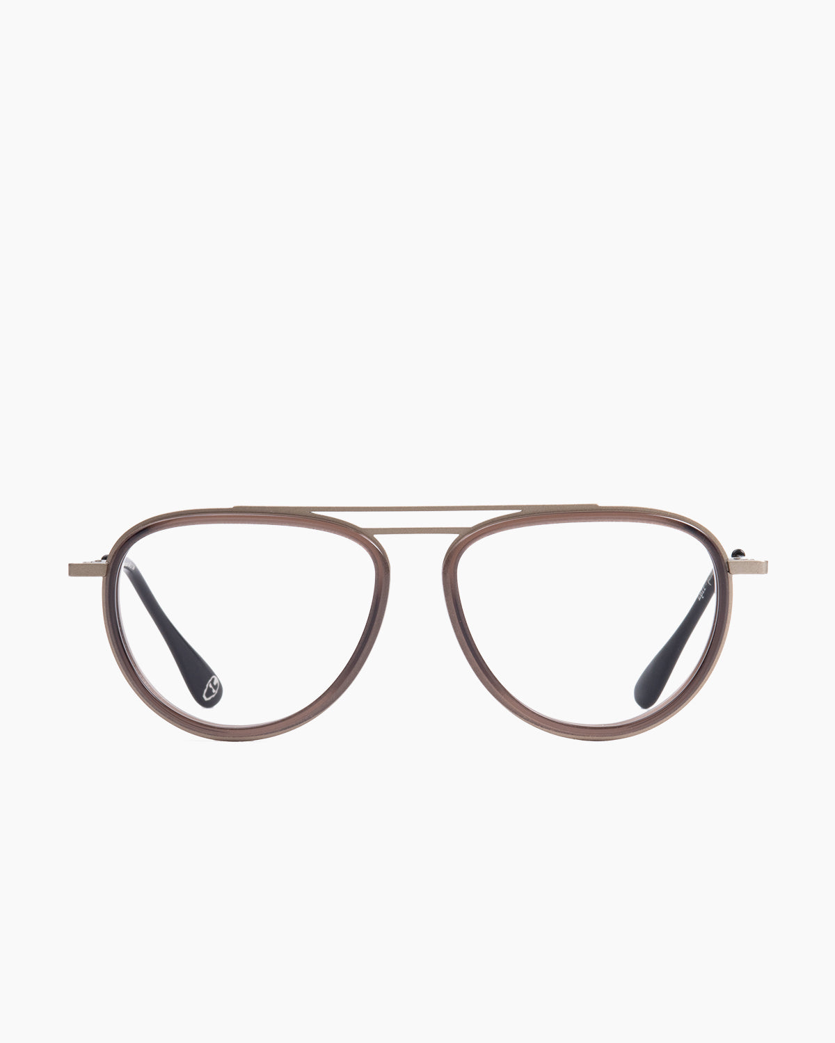 green plastic aviator eyeglasses by La Petite Lunette Rouge model Miranon, front view, lunettes de vue Vert aviateur