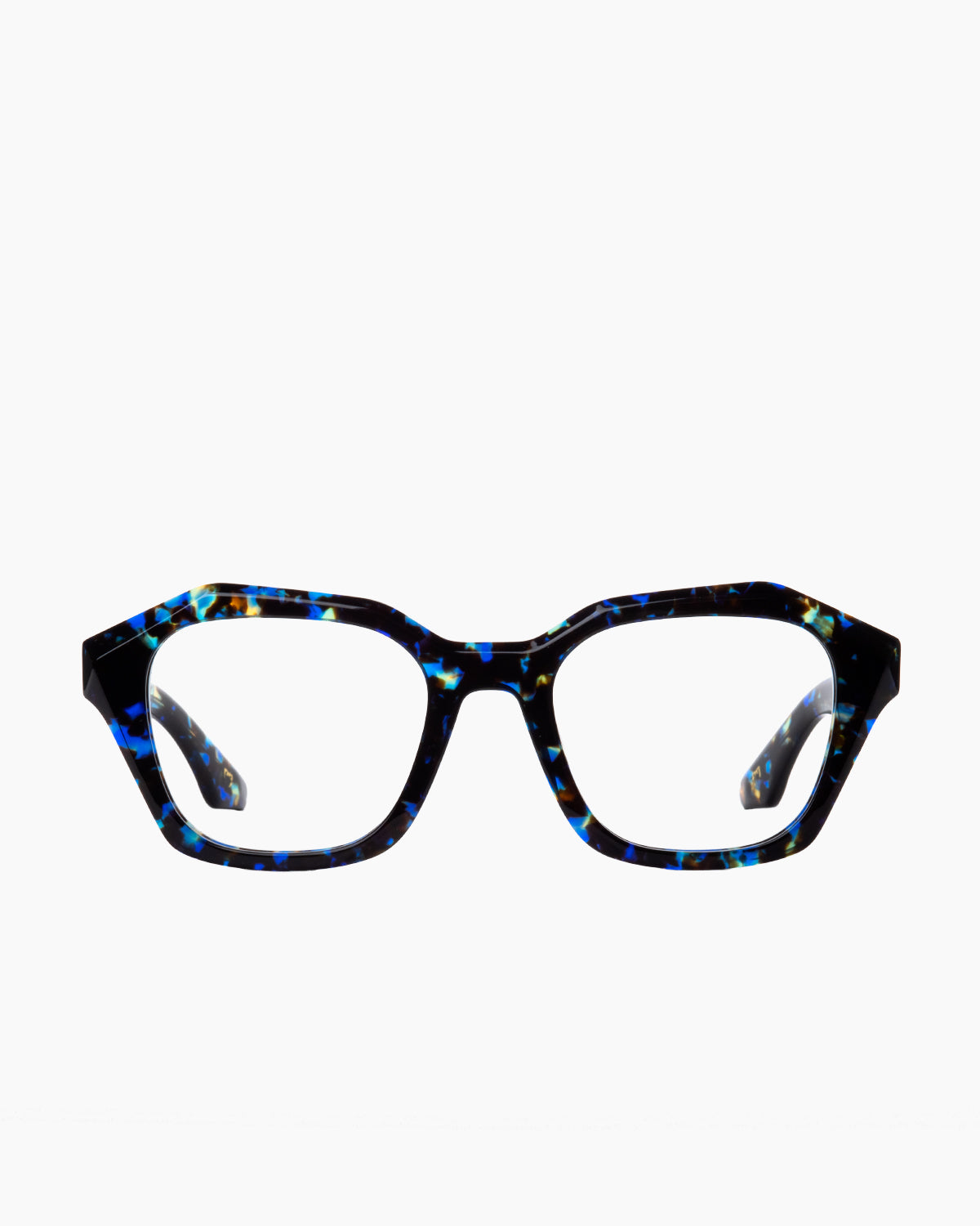 tortoise plastic rectangle eyeglasses by Spectacleeyeworks model Nada, front view, lunettes de vue écaille de tortue rectangle