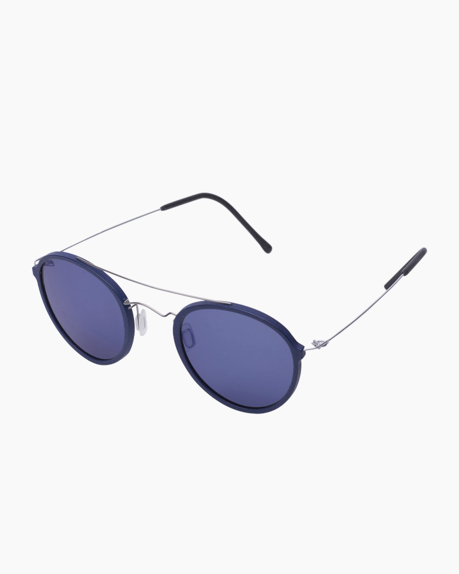 blue plastic round  sunglassesby monogram model MNPI003s, front view, lunettes de vue Bleu rond
