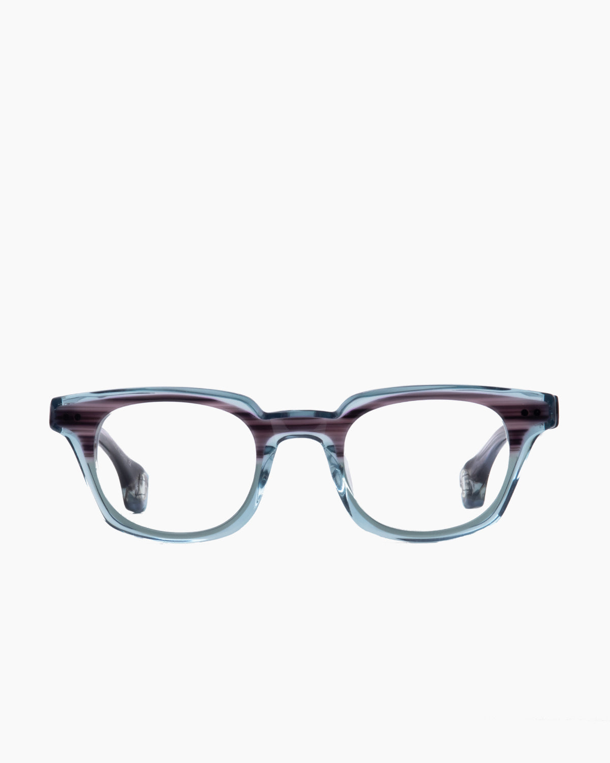 grey plastic rectangle eyeglasses by Blake Kuwahara model Blore, front view, lunettes de vue Gris rectangle