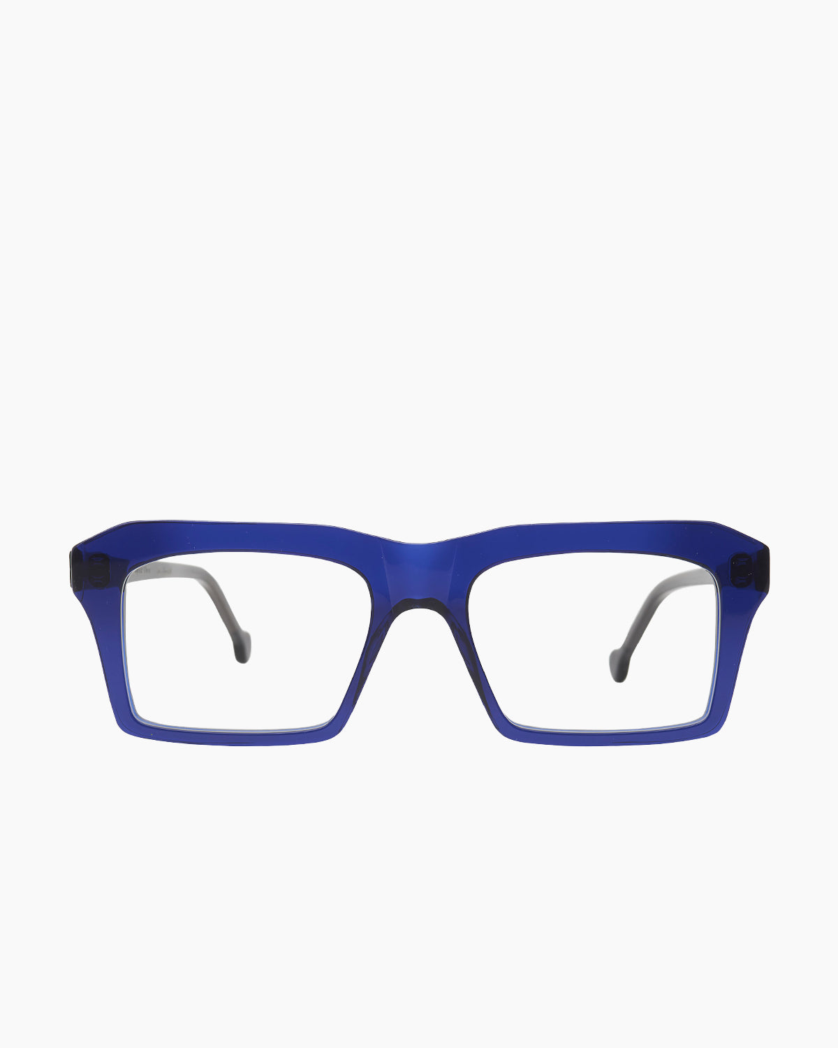 blue plastic rectangle eyeglasses by Marie-Sophie Dion model Kirk, front view, lunettes de vue rectangle couleur Bleu