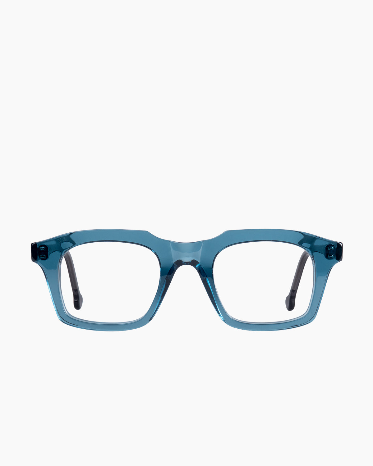 blue plastic rectangle eyeglasses by Marie-Sophie Dion model DiMaria, front view, lunettes de vue rectangle couleur Bleu