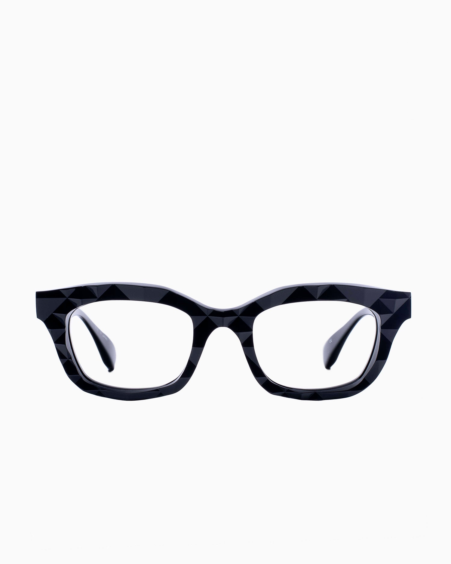 black plastic rectangle eyeglasses by Factory 900 model RF064, front view, lunettes de vue Noir rectangle