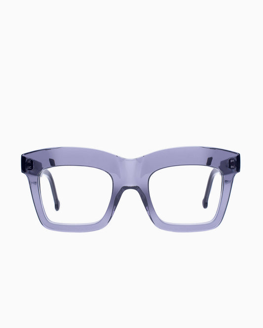 grey plastic rectangle eyeglasses by Marie-Sophie Dion model Wonka, front view, lunettes de vue rectangle couleur Gris