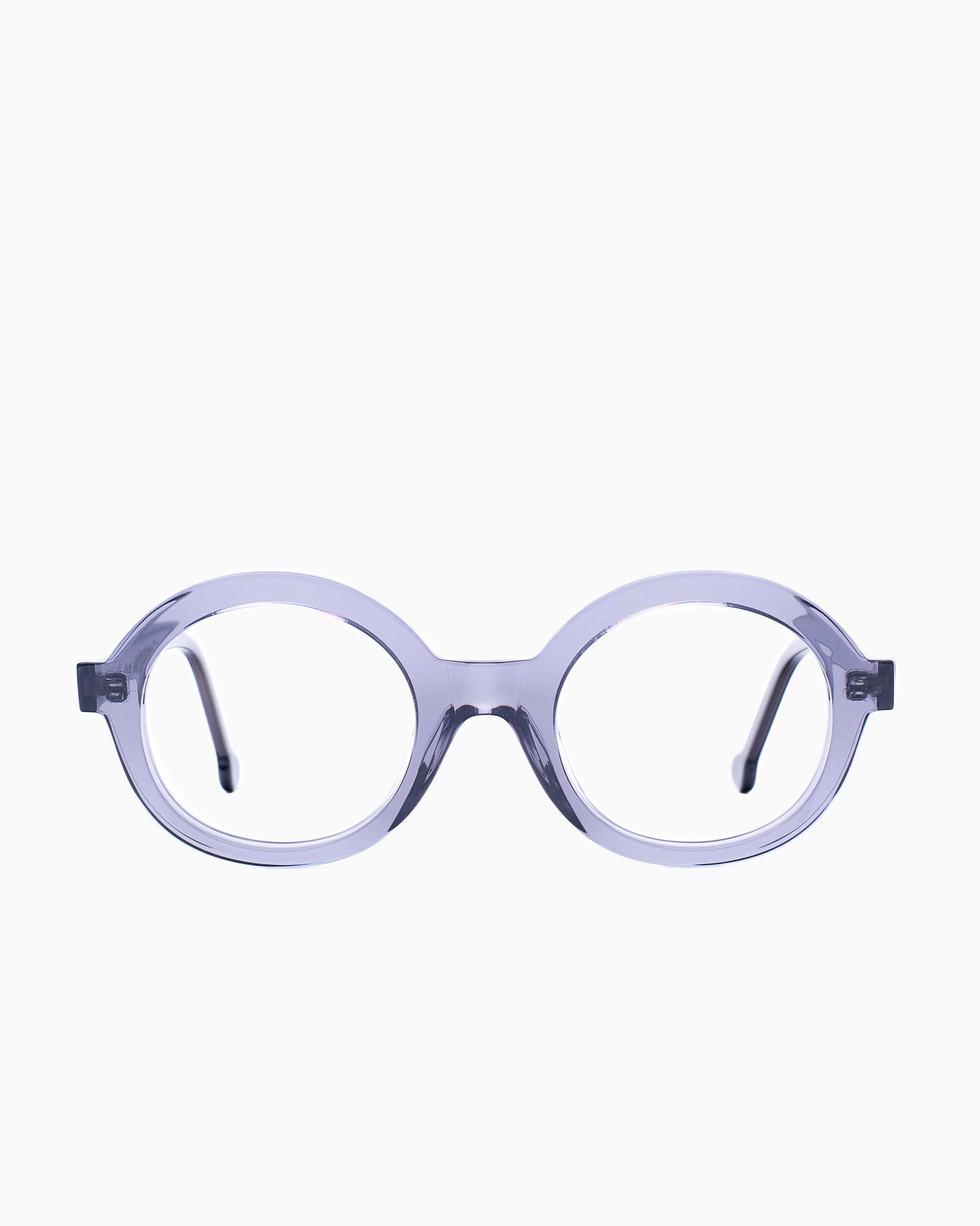 grey plastic oval eyeglasses by Marie-Sophie Dion model O'Malley, front view, lunettes de vue Gris ovale