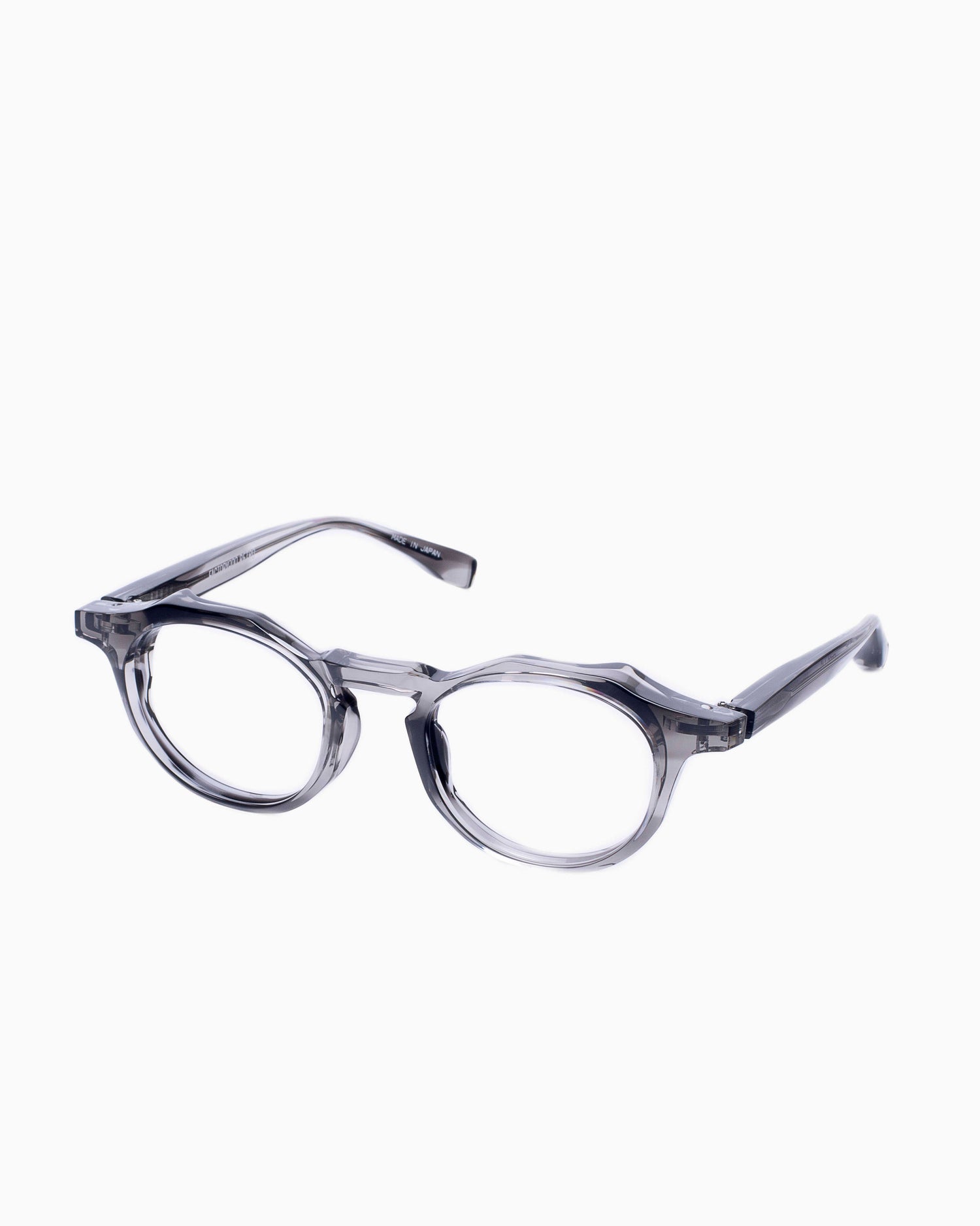 grey plastic round eyeglasses by Factory 900 model RF032, front view, lunettes de vue Gris rond