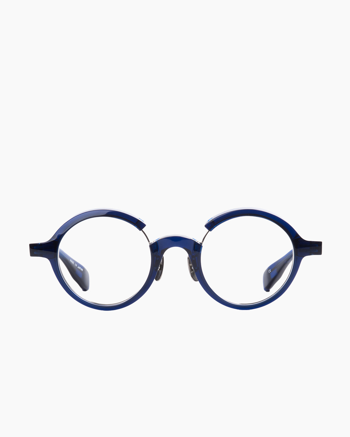 blue plastic round eyeglasses by Factory 900 model RF-170, front view, lunettes de vue bleu rond