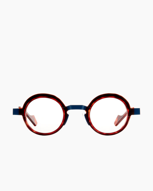 tortoise plastic round eyeglasses by Anne et Valentin model Olaf, front view, lunettes de vue rond couleur écaille de tortue