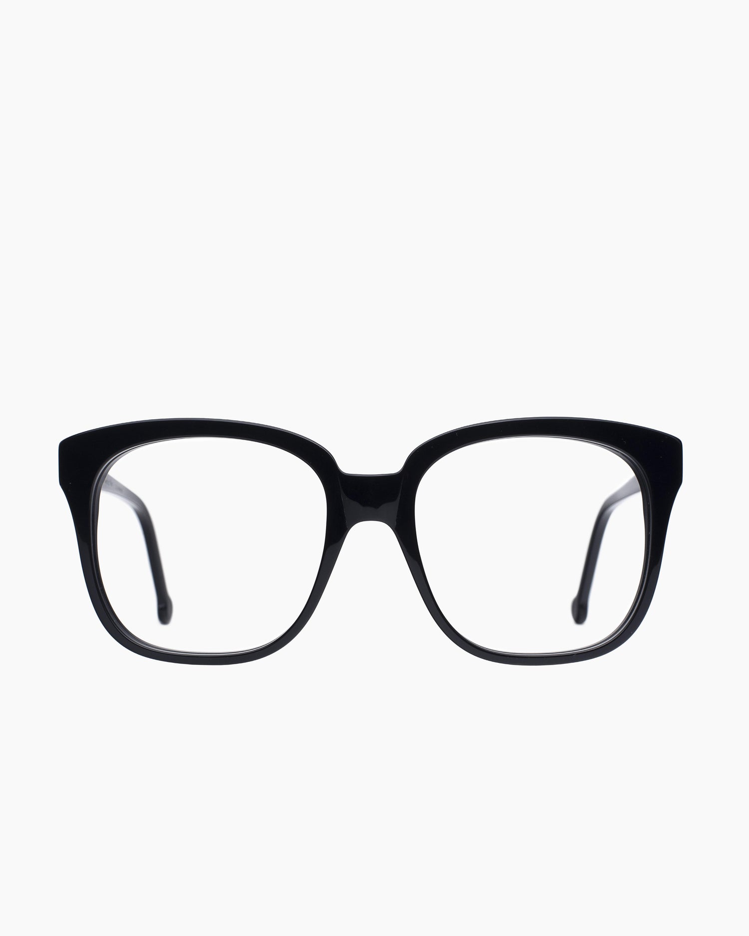 black plastic rectangle eyeglasses by Marie-Sophie Dion model Vola, front view, lunettes de vue rectangle couleur Noir