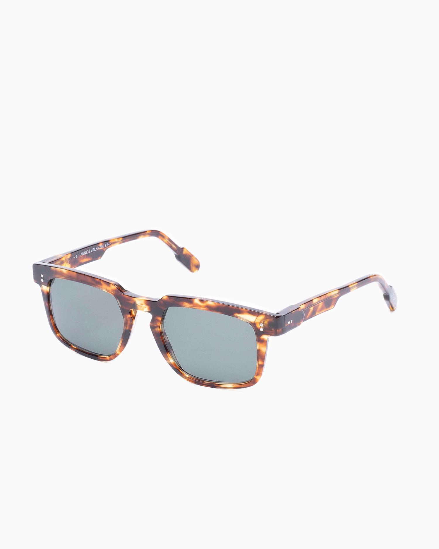 tortoise plastic rectangle  sunglassesby Anne et Valentin model samson, front view, lunettes de vue Écaille de tortue rectangle