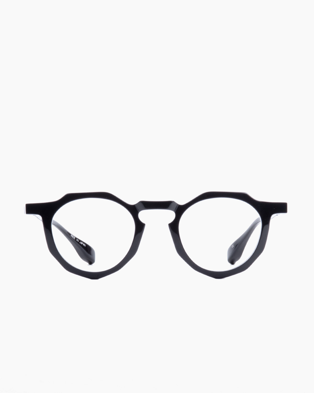 black plastic round eyeglasses by Factory 900 model RF038, front view, lunettes de vue Noir rond