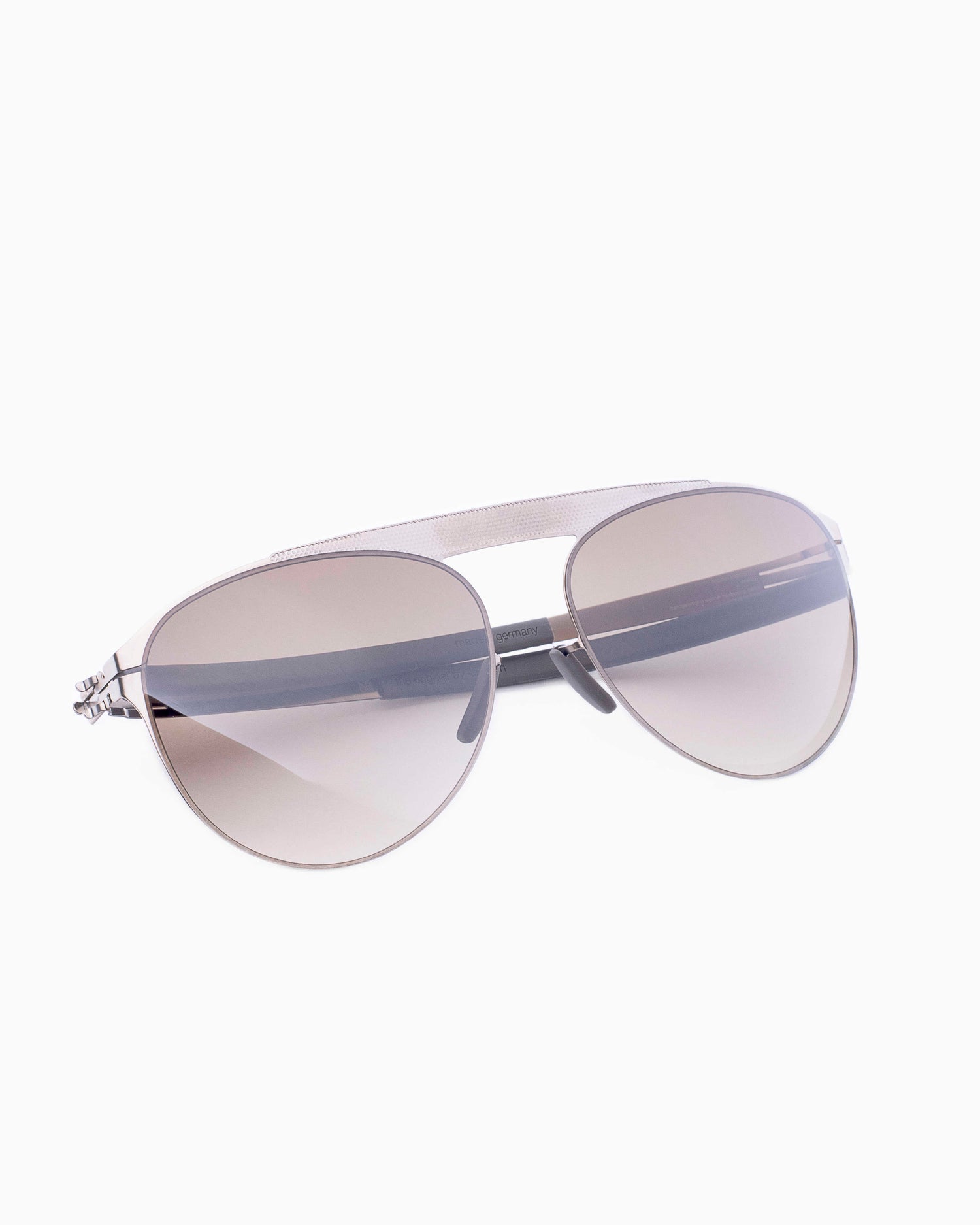 brown metal aviator  sunglassesby Ic Berlin model meikeb, front view, lunettes de vue brun aviateur