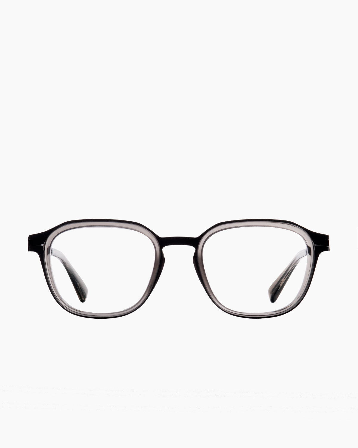 grey metal rectangle eyeglasses by Mykita model Hawi, front view, lunettes de vue rectangle couleur gris